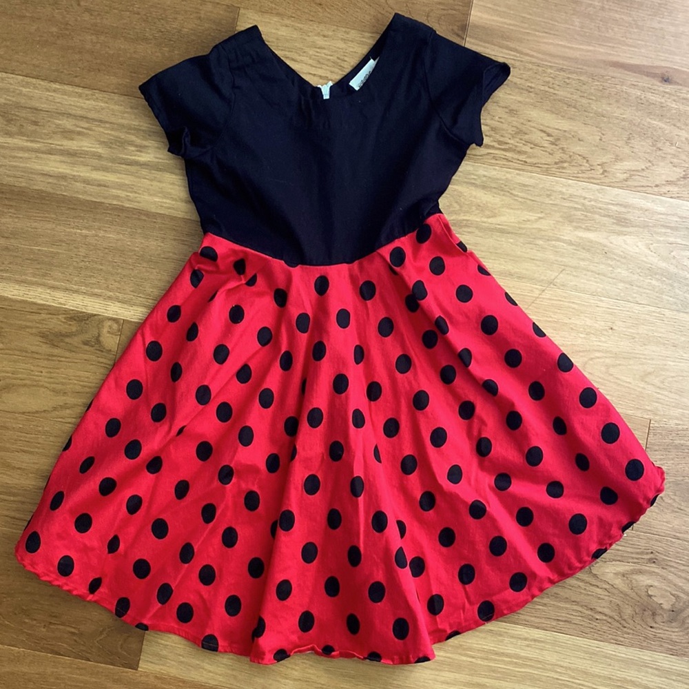 NEW! Disney black and red polka dot dress